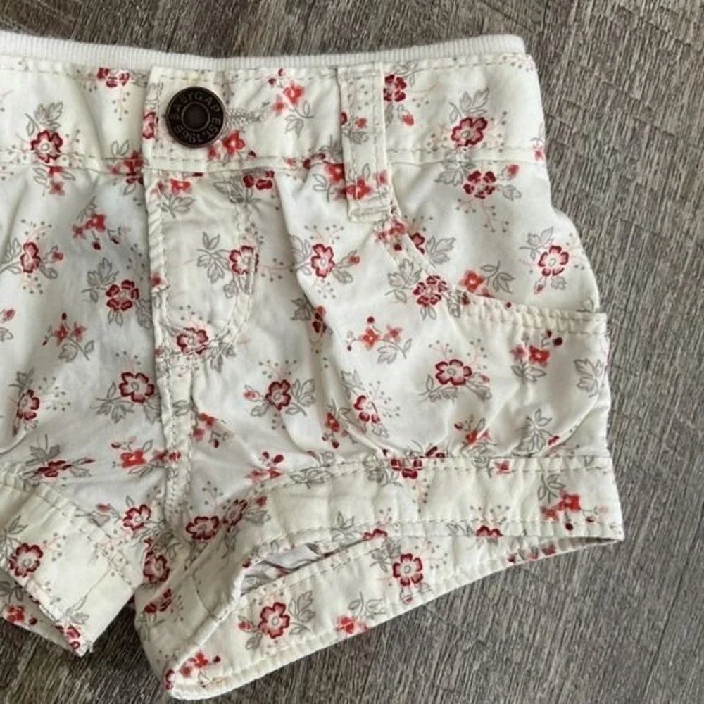 Baby Gap White Floral Print Shorts‎ 0-3 Months Elastic Waist